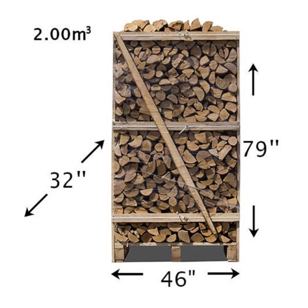 Caixa de bétula seca em estufa 1,96 m3 metro cúbico – Lenha